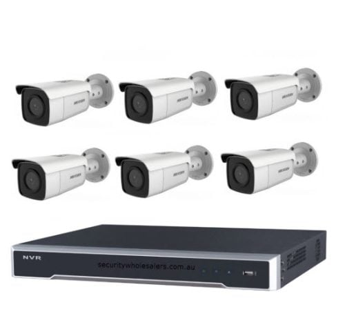 8MP 8CH Hikvision CCTV Kit: 6 x Outdoor Bullet Cameras powered by Darkfighter & Acusense + 8CH NVR
