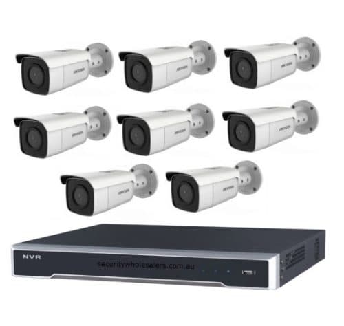 8MP 8CH Hikvision CCTV Kit: 8 x Outdoor Bullet Cameras powered by Darkfighter & Acusense + 8CH NVR with No HDD