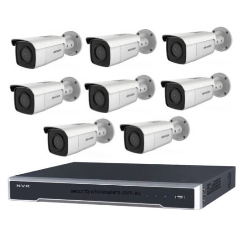8MP 8CH Hikvision CCTV Kit: 8 x Outdoor Bullet Cameras powered by Darkfighter & Acusense + 8CH NVR with No HDD