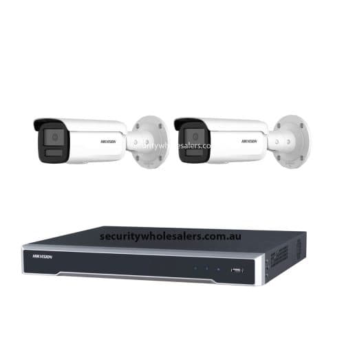 Hikvision 6MP 4CH CCTV Kit: 2x Darkfighter Bullet Cameras with AcuSense + 4CH PoE NVR