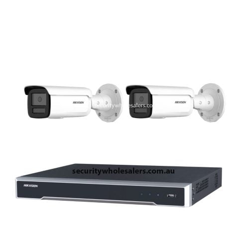 Hikvision 6MP 4CH CCTV Kit: 2x Darkfighter Bullet Cameras with AcuSense + 4CH PoE NVR