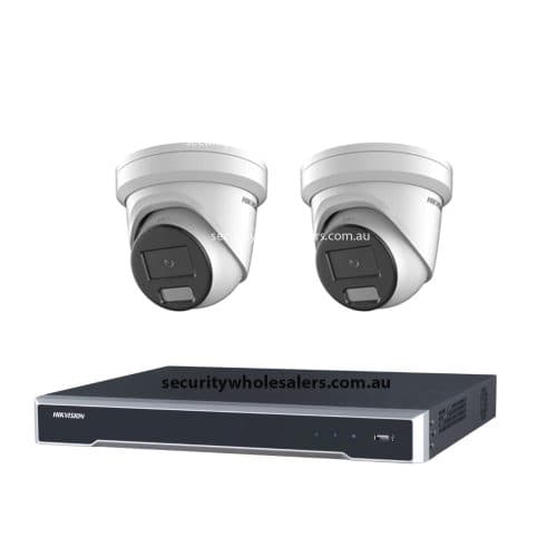 Hikvision 6MP 4CH CCTV Kit: 2x Turret Cameras with AcuSense + 4CH PoE NVR