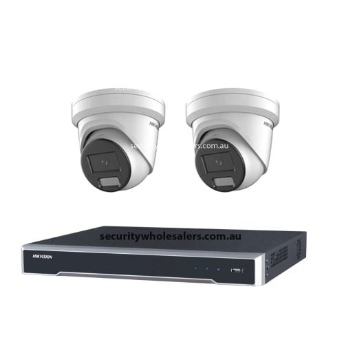 Hikvision 6MP 4CH CCTV Kit: 2x Turret Cameras with AcuSense + 4CH PoE NVR