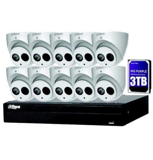 Dahua 10 x 6MP Turret Kit with 16CH NVR + 3TB HDD