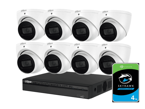 Dahua 8 x 6MP Turret Security Kit + 8CH NVR Wizsense 4TB Installed