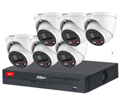 Dahua 6 x 8MP TIOC Active Deterrance Turret Kit with 8CH NVR Wizsense