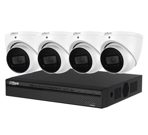Dahua 4 x 6MP DH-IPC-HDW3641EM Turret Security Kit 30m IR 2.8mm with SMD + 4CH NVR, Wizsense AI