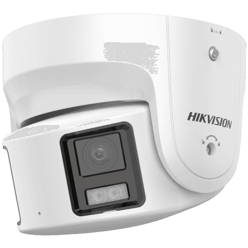 Hikvision DS-2CD2387G2P-LSU/SL 8MP ColorVu Turret 4mm Dual Head Strobe + Speaker network Camera PANORAMIC 180 Degree