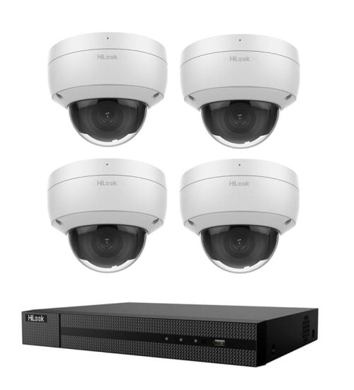 HiLook Hikvision 6MP Acusense 4 Camera 4CH Dome Kit – 4 x IPC-D261H-MU