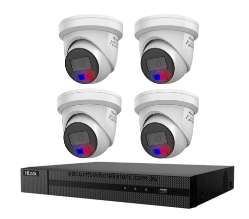 HiLook Hikvision 6MP AcuSense 4CH CCTV Kit 4 Colour Deterrence Cameras IPC-T269-MU/SL