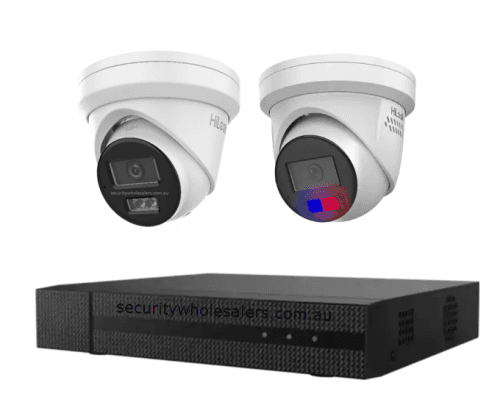 HiLook 6MP 2 Camera Kit with AI IntelliSense, Full-Color Built-in Audio, 4CH 4K NVR