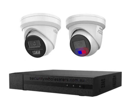 HiLook 6MP 2 Camera Kit with AI IntelliSense, Full-Color Built-in Audio, 4CH 4K NVR