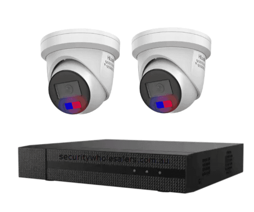 HiLook Hikvision 6MP 2 Camera Kit with 2 x AI IntelliSense, Full-Color Built-in Audio, 4CH 4K NVR