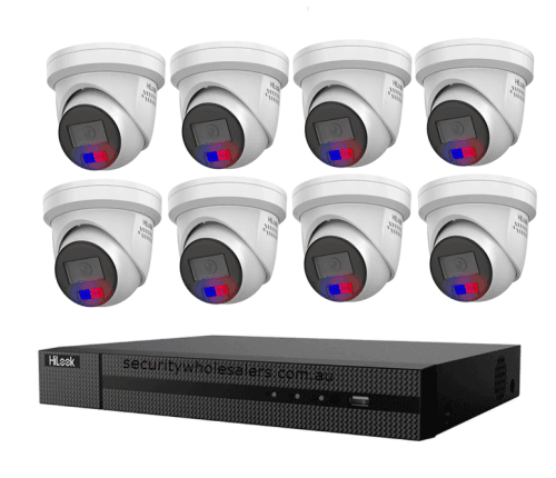 HiLook by Hikvision 6MP AcuSense 8CH CCTV Kit with 8 Colour Deterrence Cameras IPC-T269-MU/SL