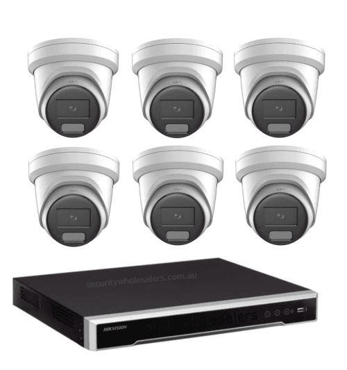 8MP Hikvision COLORVU Hybrid CCTV Kit: 6 x Liveguard Cameras + 8CH 4K (4TB HDD) M Series NVR – Strobe Light, Two-way Audio, Alarm Cameras & 8 Channel NVR CCTV Kit