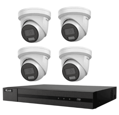 HiLook by Hikvision 8MP AcuSense 8CH CCTV Kit with 4 Turret IP Cameras IPC-T282H-MU