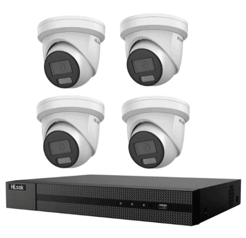 HiLook by Hikvision 8MP AcuSense 8CH CCTV Kit with 4 Turret IP Cameras IPC-T282H-MU