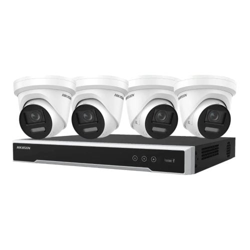 Hikvision 4 x 8MP ColorVu Cameras + 8CH 4TB 4K NVR Turret Cameras Bundle
