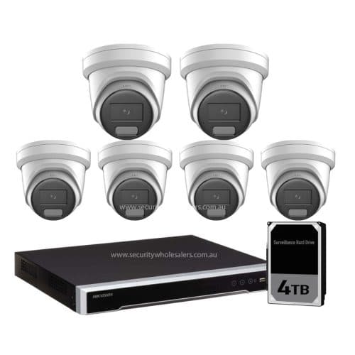 Hikvision 6 x 8MP Acusense Hybrid Cameras + 8 Channel NVR 4TB 8K NVR Bundle