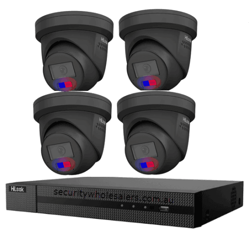 Hikvision Hilook 6MP Acusense 4 Camera CCTV Kit – ACDC Light, Speaker & Strobe BLACK