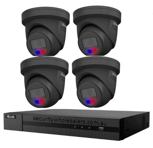 Hikvision Hilook 6MP Acusense 4 Camera CCTV Kit – ACDC Light, Speaker & Strobe BLACK