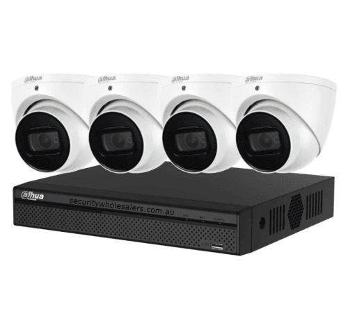 Dahua 4 x 8MP DH-IPC-HDW3866EMP-S-AUS Turret Security CCTV Kit with 4CH Wizsense NVR