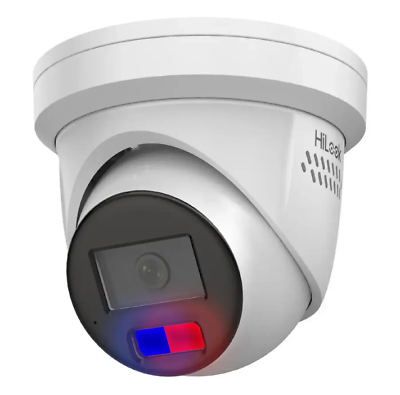 HiLook All-in-One Active Colour Deterrence Security Camera with Smart AI Motion Detection, Colour Night Vision, Two-Way Audio, and Red and Blue Flashing Lights. Ideal for Home and Business Surveillance.